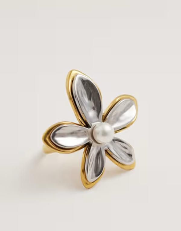 カイア レディース アクセサリー リング Tシャツ Kaiia exclusive 18k gold plated stainlessteel adjustable flowering tone an