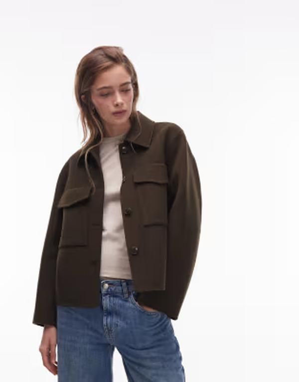 アルケット レディース アウター ジャケット・ブルゾン ウール ARKET double layer wool jacket with button front and front pockets K