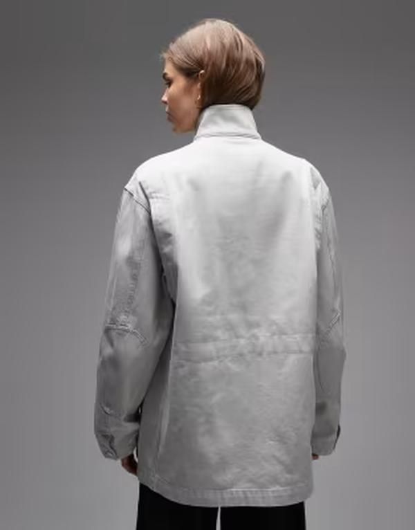 アルケット レディース アウター ジャケット・ブルゾン スタンドネック シャツ デニム ARKET denim workwear funnel neck overshirt Offwhite オフホワ