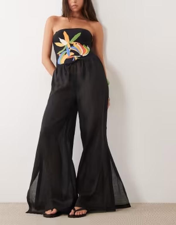 アルケット レディース ボトムス カジュアルパンツ ARKET beach pull on ramie pants Black ブラック