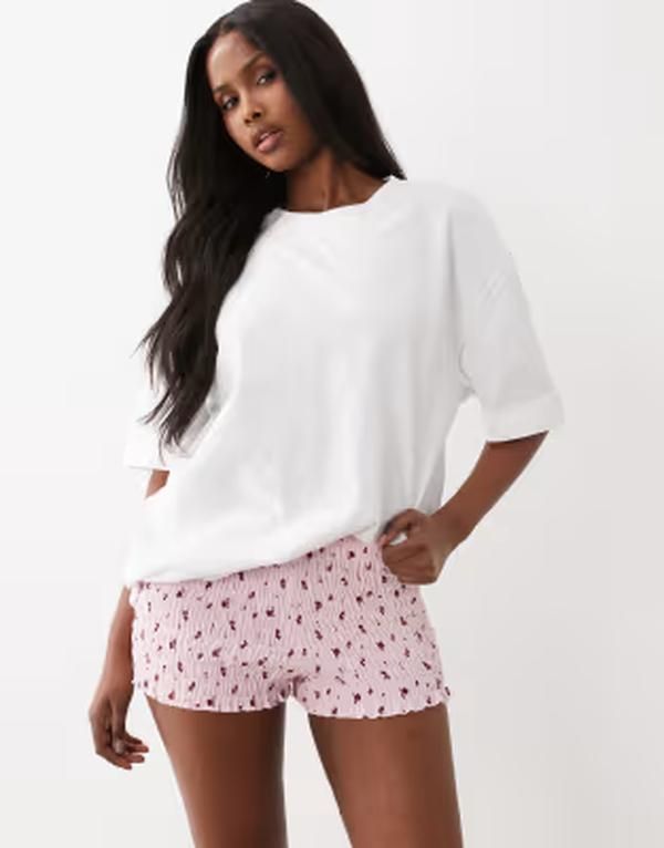 ジーナトリコ レディース ボトムス ハーフパンツ・ショーツ プリント ショートパンツ Gina Tricot micro bloomer shorts ditsy print Light pink ピ
