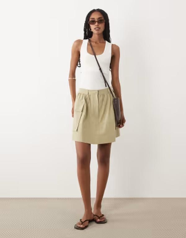 アルケット レディース ボトムスカート ミニ ARKET utility mini skirt BEIGE ベージュ