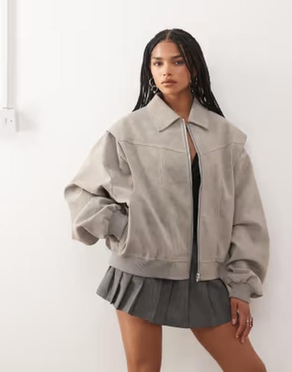 ライオネス レディース アウター ジャケット・ブルゾン コントラスト レザー Lioness exclusive Vista leather look contrastitch bomber jack
