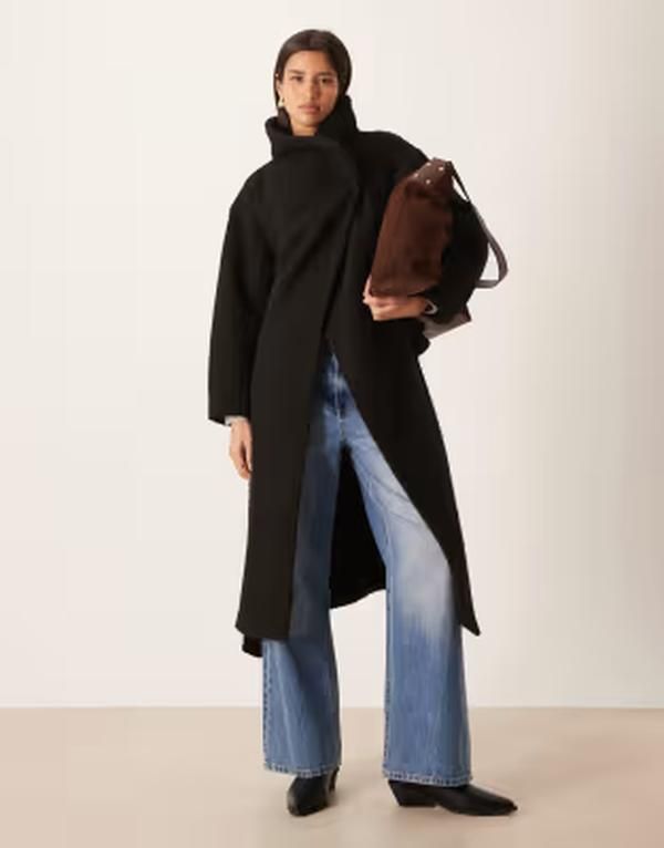 ジーナトリコ レディース アウター コート Gina Tricotextu red belted midaxi coat Black ブラック