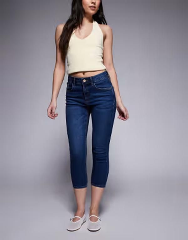 リバーアイランド レディース ボトムス デニムパンツ キャップ ジーンズ River Island skinny capri jeans DENIM DARK デニム