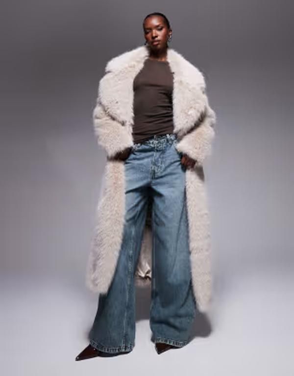 ザ・フロリック レディース アウター コート マキシ The Frolic exclusive faux fur maxi oversized collar maxi coat BEIGE ベージュ
