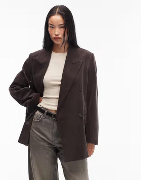 アルケット レディース アウター ジャケット・ブルゾン コート ブレザー ARKET cordouble breasted blazer coat BROWN ブラウン