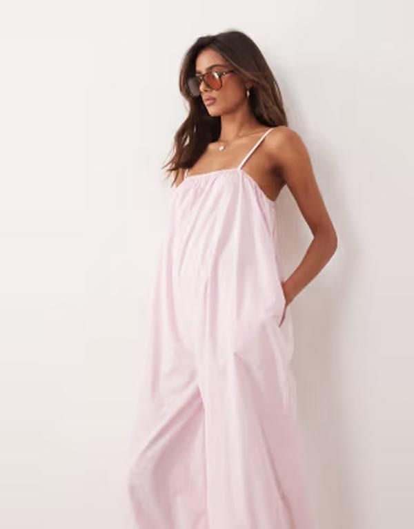 エイソス レディース トップス ジャンプスーツ ASOS DESIGN balloon leg jumpsuit pink ピンク