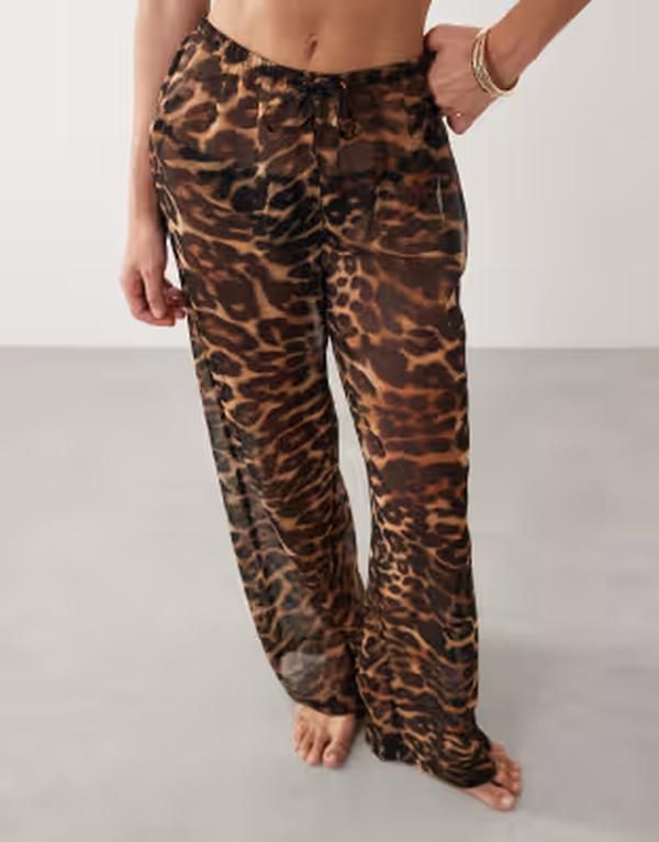 エイソス レディース ボトムス カジュアルパンツ アニマル柄 プリント シアー ASOS DESIGN sheer animal print pants Animal Print アニマル 12,760円