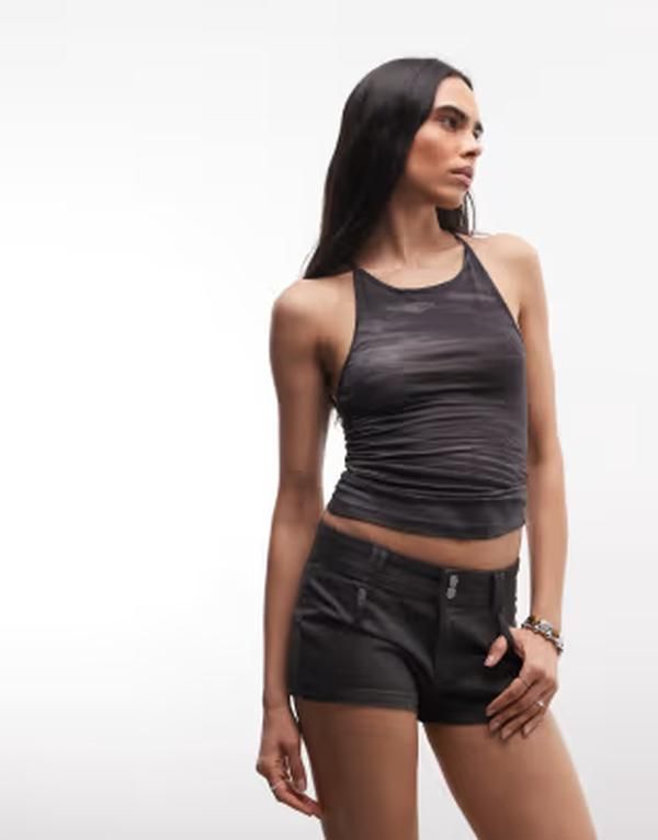 ウィークデイ レディース ボトムス ハーフパンツ・ショーツ ショートパンツ Weekday micro shorts Off black ブラック