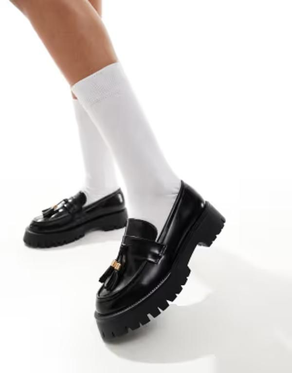 セクウェル レディース シューズ スリッポン・ローファー SEQWL chunky tasseloafers box Black Box ブラック