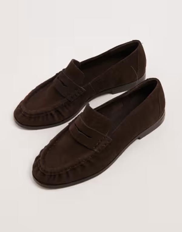 シュー レディースリッポン・ローファー スエード Schuh Lewis rouched loafersuede Brown suede ブラウン
