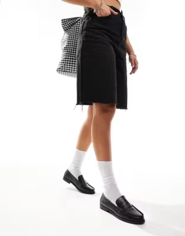 シュー レディースリッポン・ローファー レザー schuh Lillian loafers leather BLACK LEATHER ブラック