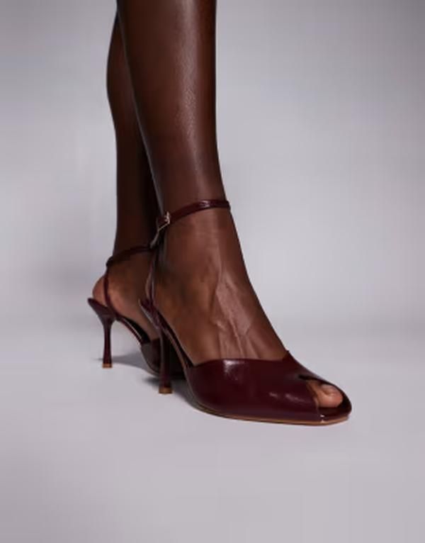 シミー ワイドフィット レディース シューズ サンダル ヒール Simmi Wide Fit Simmi London Wide Fit Savvy peep toe heeled sandals B