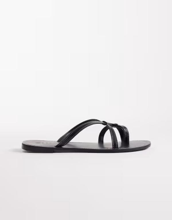 セクウェル レディース シューズ サンダル SEQWL strappy flat sandals Black ブラック