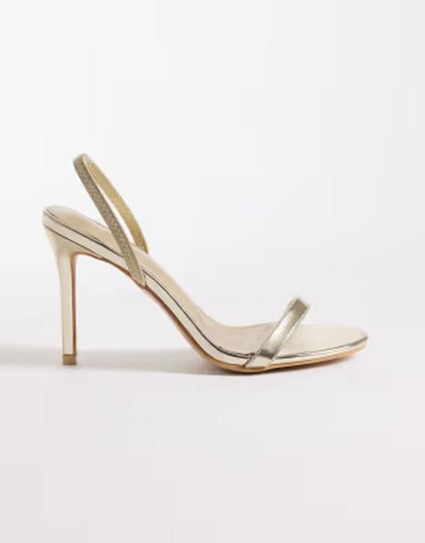 パブリックデザイア ワイドフィット レディース シューズ サンダル ヒール Public Desire Wide Fit barely there heeled sandals GOLD ゴールド