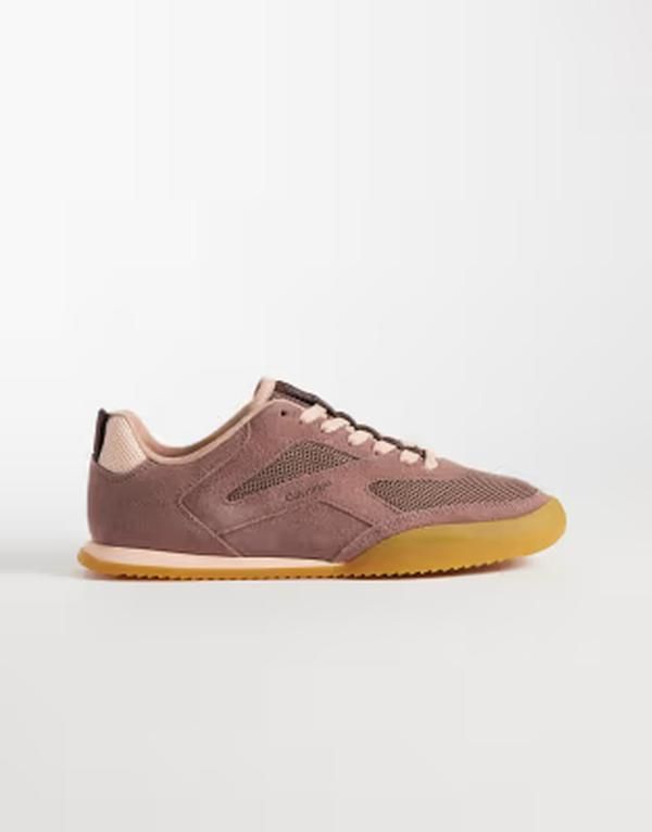 カルバンクライン レディース シューズ スニーカー メッシュ Calvin Klein mesh runner sneakers in mocha Peach ピーチ