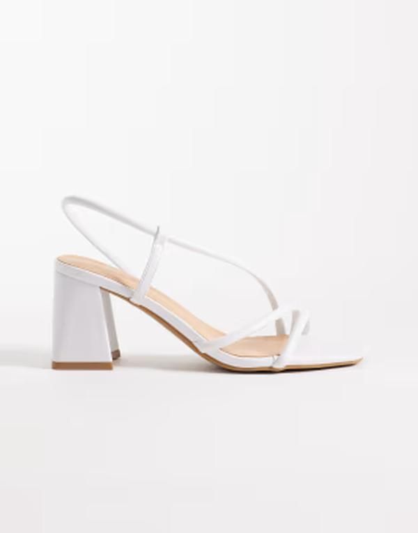 セクウェル レディース シューズ サンダル ヒール SEQWL Dandelion Strappy Block Heeled sandals White pu ホワイト