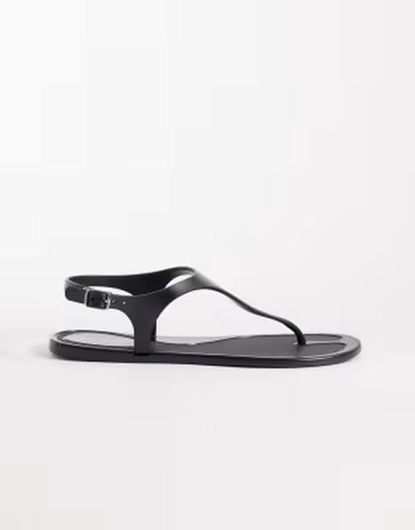 セクウェル レディース シューズ サンダル SEQWL jelly thong sandals with buckle detail Black ブラック
