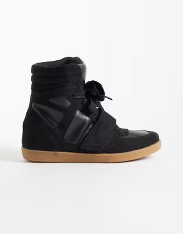 エイソス レディース シューズ スニーカー スエード ASOS DESIGN Damson concealed wedge sneakersuedette Black ブラック