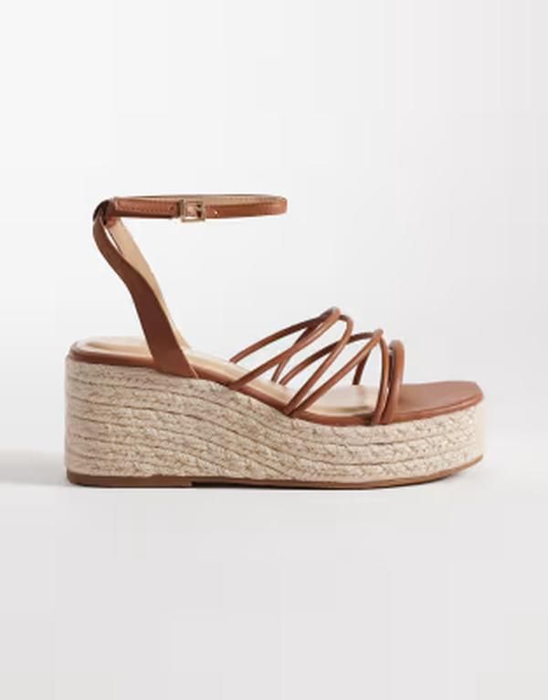 セクウェル レディース シューズ サンダル SEQWL strappy espadrille wedge sandals in tan タン