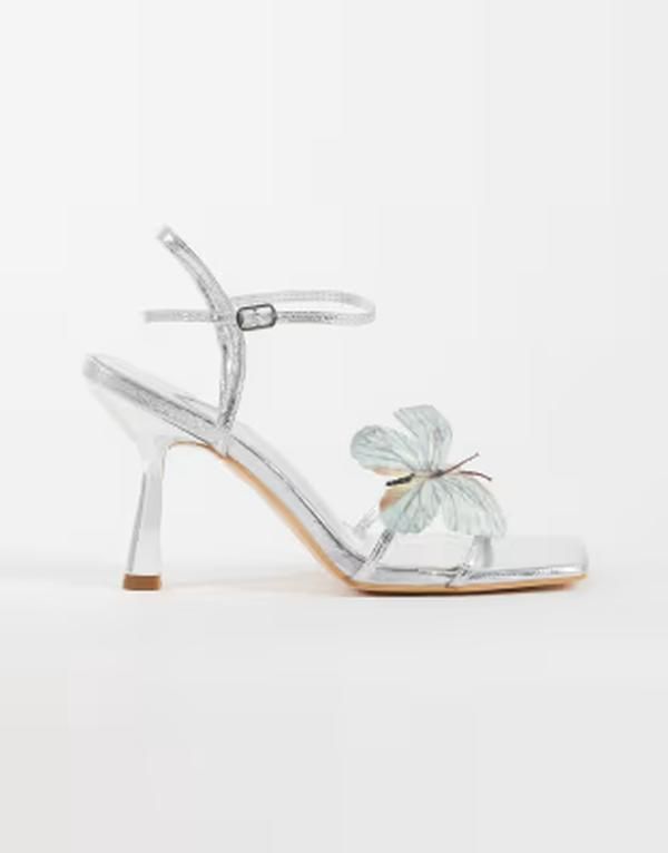 パブリックデザイア ワイドフィット レディース シューズ サンダル ヒール Public Desire Wide Fit Colossus flower barely there heeled san