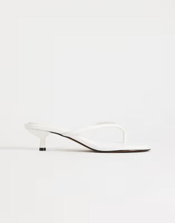 トップショップ レディース シューズ サンダル ヒール Topshop Axel midheight heeled flip flops WHITE ホワイト