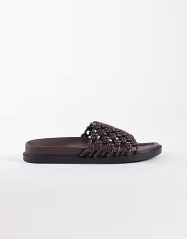 セクウェル レディース シューズ サンダル SEQWL woven flat sandals BROWN ブラウン