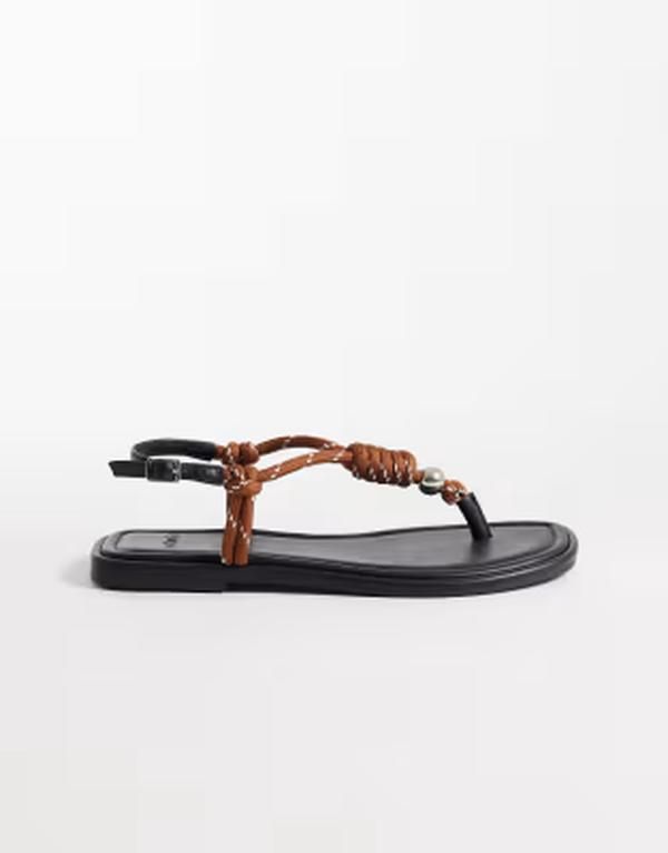 シュー レディース サンダル schuh Talisha rope detailing sandals Brown ブラウン