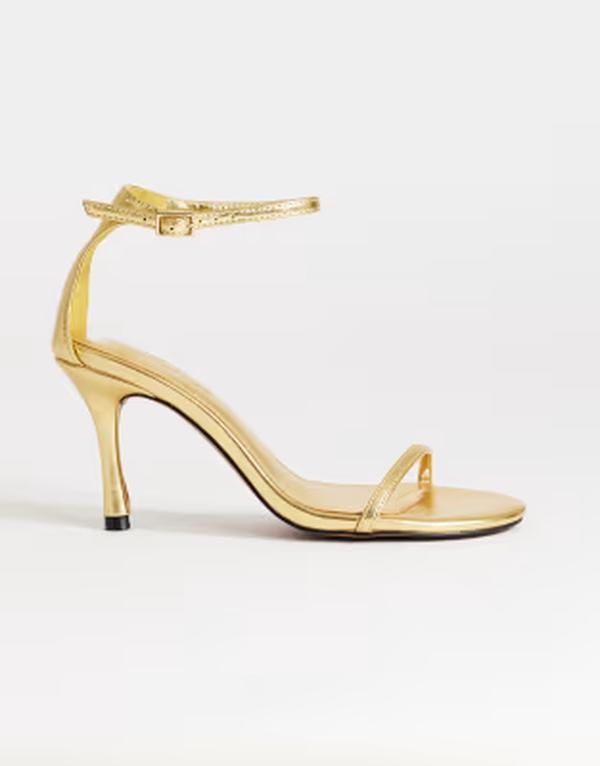 トップショップ レディース シューズ サンダル ヒール Topshop Alexi 2 part higheeled sandals GOLD ゴールド