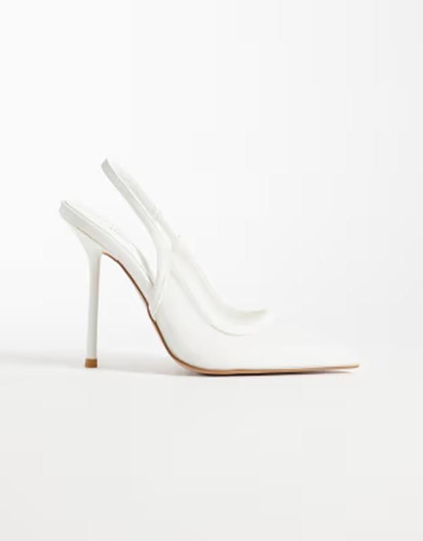 シミ レディース シューズ パンプス メッシュ ヒール SIMMI ShoesIMMI London Morley slingback heeled pumps mesh White mesh ホワイ