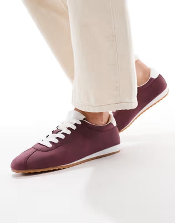 セクウェル レディース シューズ スニーカー レース SEQWL Drifter lace up gum sole sneakers in dark cherry