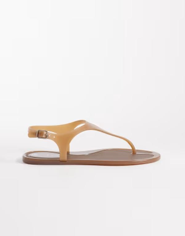 セクウェル レディース シューズ サンダル SEQWL jelly thong sandals with buckle detail BROWN ブラウン