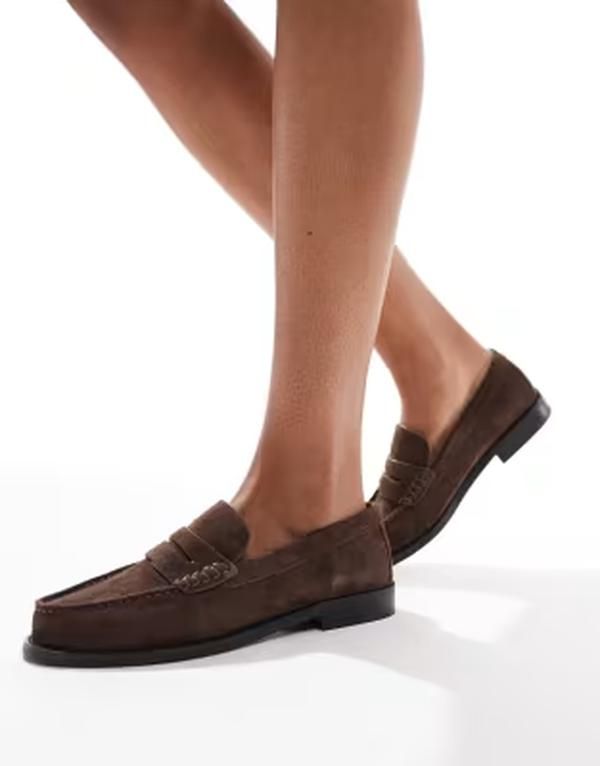 シュー レディースリッポン・ローファー スエード schuh Lillian loafersuede Brown Suede ブラウン