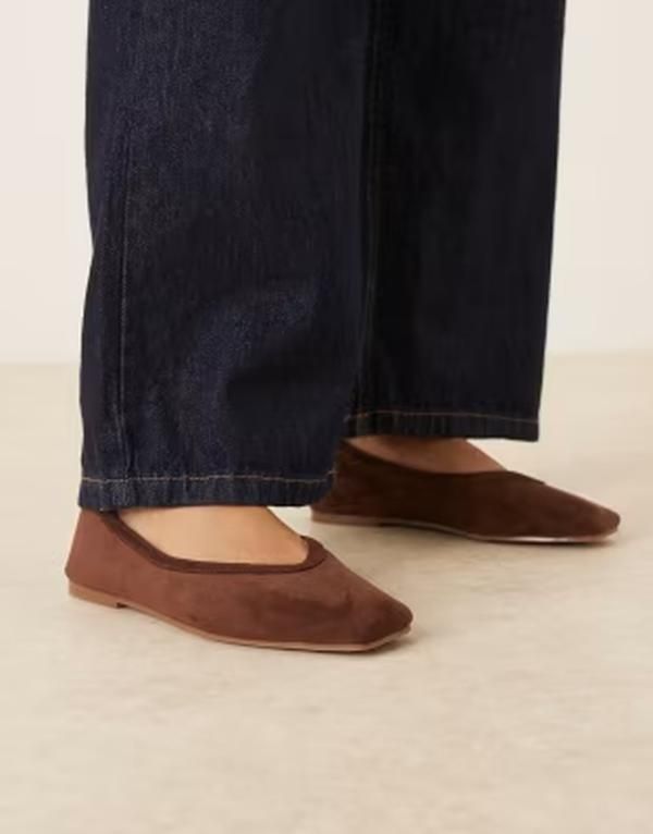 レイド ワイドフィット レディース シューズ パンプスエード RAID Wide Fit Maryana ballet flatsuedette Brown Suede ブラウン