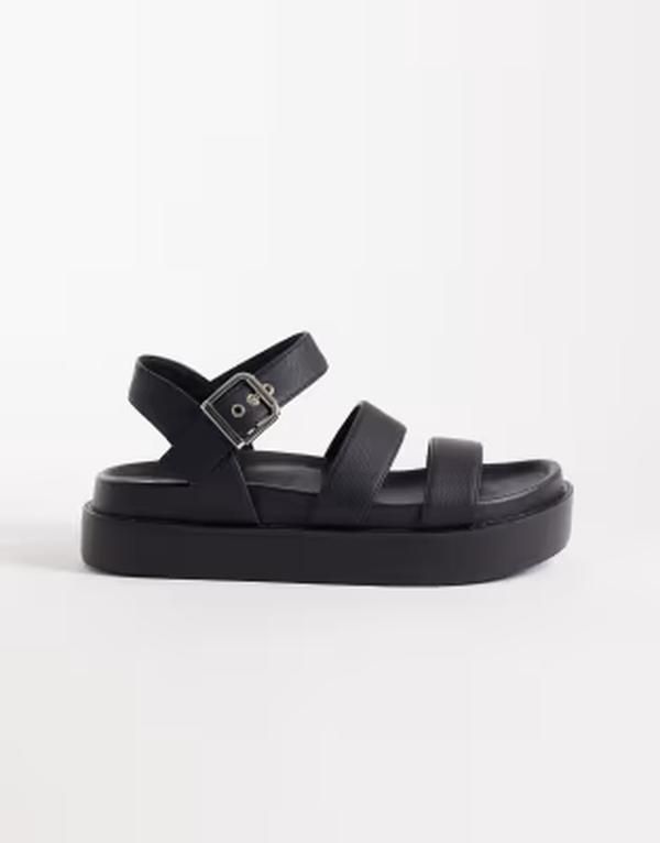 セクウェル レディース シューズ サンダル SEQWL strappy flatform sandals Black ブラック