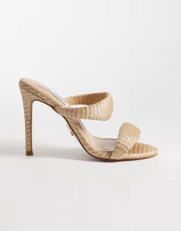 スティーブ マデン レディース シューズ サンダル ヒール Steve Madden Saturn heeled sandals raffia GOLD RAFFIA ゴールド