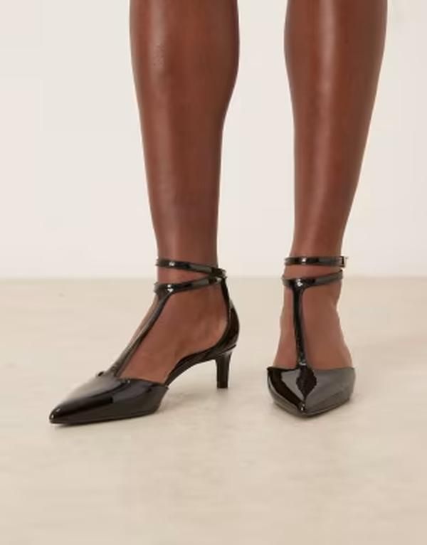 レイド ワイドフィット レディース シューズ ヒール RAID Wide Fitosha kitten heel shoes patent BLACK PATENT ブラック