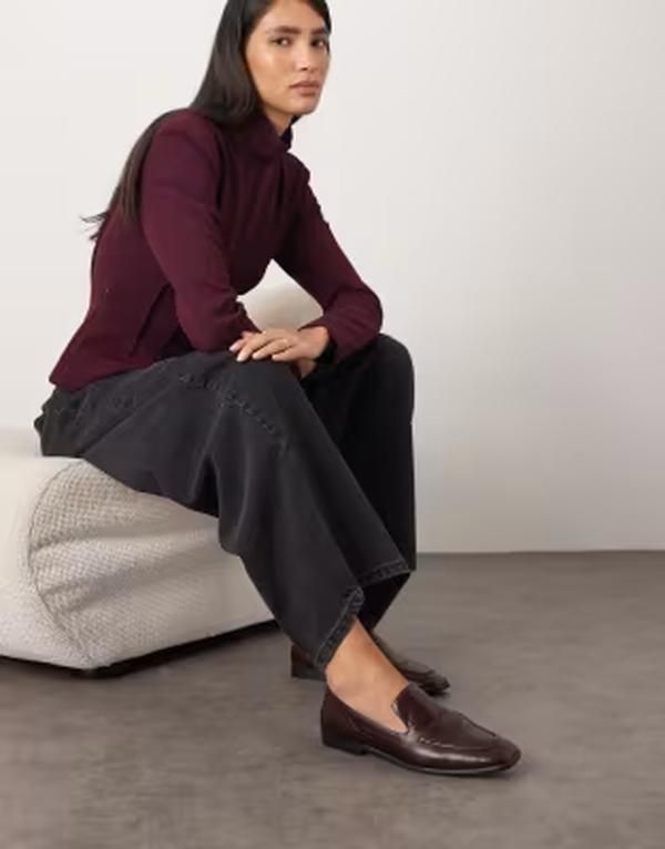 アレンジ レディース シューズ スリッポン・ローファー ミニ レザー ARRANGE Alba premium leather minimaloafers in merlot BROWN ブラウン