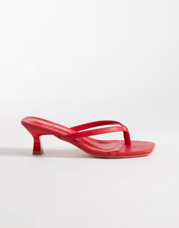 パブリックデザイア ワイドフィット レディース シューズ サンダル ヒール Public Desire Wide Fit Everlast kitten heel flip flop sandals