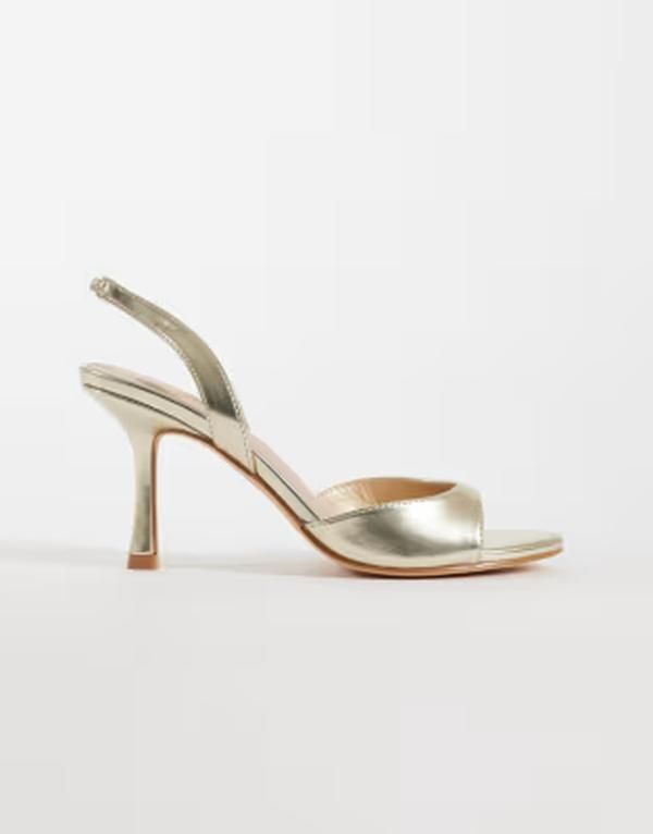 ロンドンレベル レディース シューズ サンダル ヒール London Rebel Nora peep toe higheeled sandals Gold ゴールド