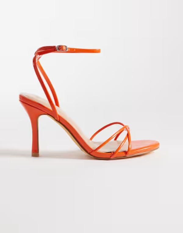 セクウェル レディース シューズ サンダル ヒール SEQWLolly heeled sandals in orange オレンジ
