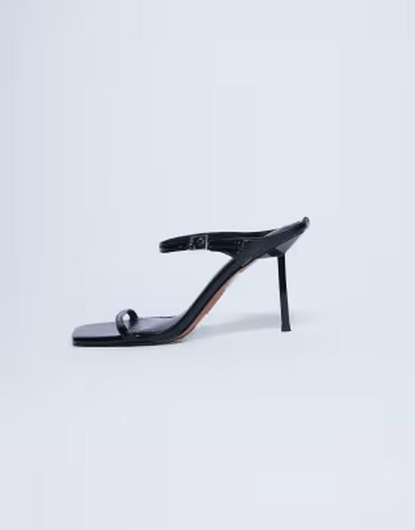 トップショップ レディース シューズ サンダル ヒール Topshop Sally 2 part metal higheeled sandals Black ブラック