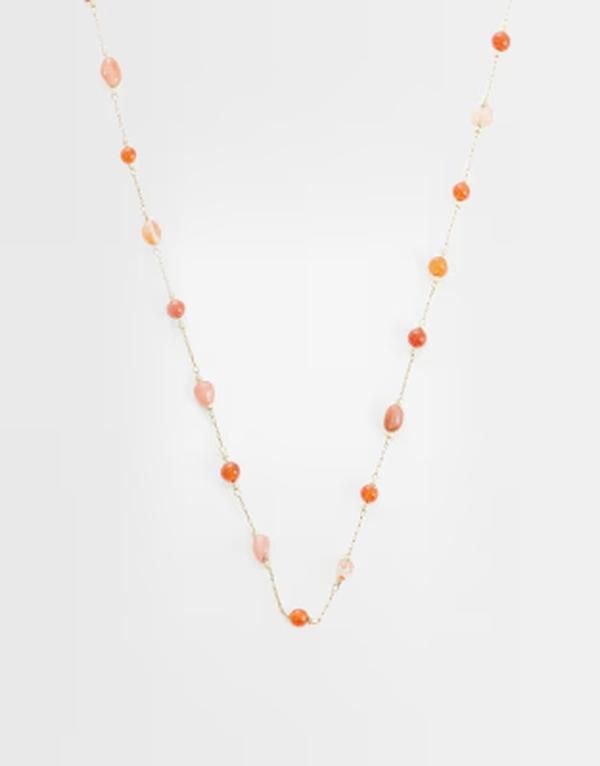 ロストソウルズ レディース アクセサリー ネックレス・チョーカー・ペンダントトップ Tシャツ レース Lost Souls red stone beaded necklace in 18kt gold