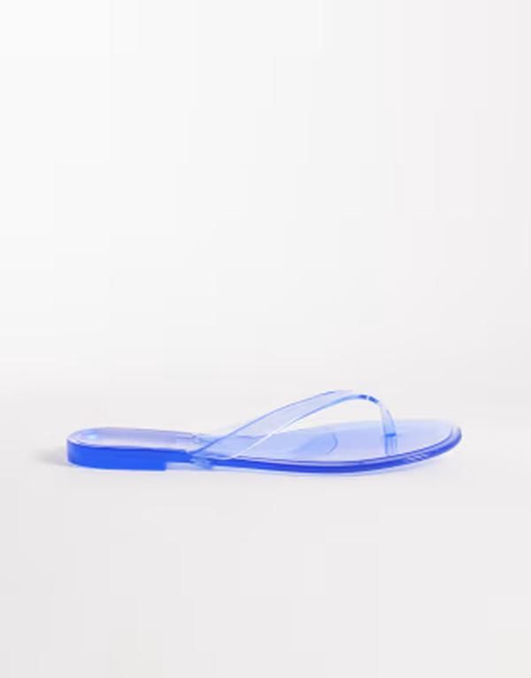 セクウェル レディース シューズ サンダル SEQWL jelly flip flops in luminous Blue ブルー