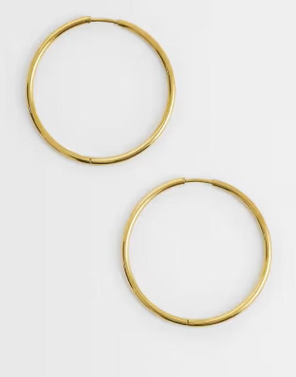 ロストソウルズ レディース アクセサリー ピアス・イヤリング Tシャツ Lost Souls 35mm slim hoop earrings in 18kt gold plated stainless 7,285円