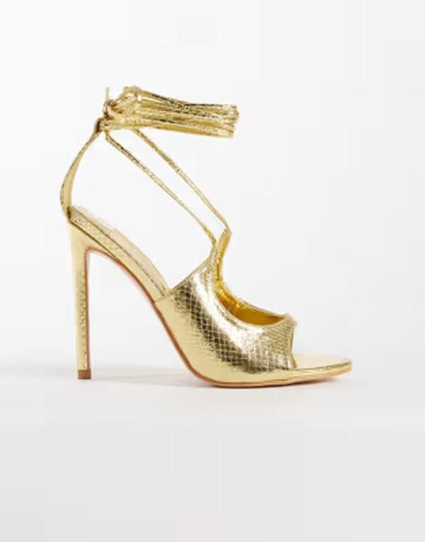 パブリックデザイア ワイドフィット レディース シューズ サンダル ヒール Public Desire Wide Fit Kaida strappy heeled sandals GOLD ゴールド