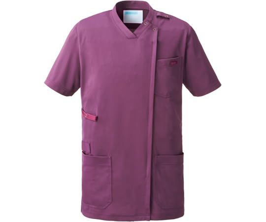 新品 [カゼン] スクラブジャケット半袖（男女兼用） KZN715-25 3L ボルドー
