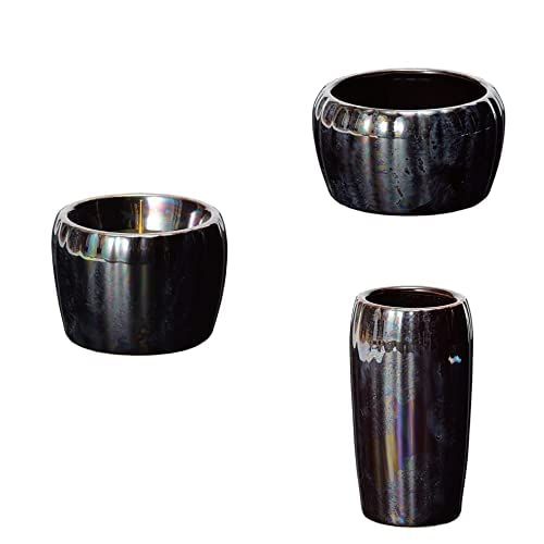 新品 【仏具セット】三具足(線香立て・仏壇用花瓶・ろうそく立て) 仏壇用品・仏具小物 ミニサイズ仏具 アイボリーブラック 日本製 サンメニー