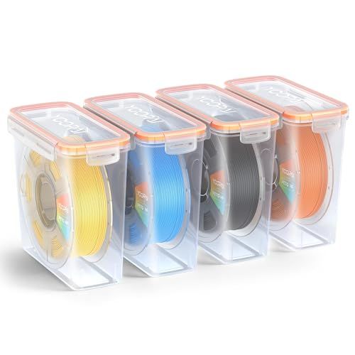 YOOPAI Pro フィラメント 収納ボックス 4個セット 3Dプリンター用 密閉 保管容器 乾燥剤付き 防湿 防塵 高精度な湿度管理 1スプール用t 4476fc76
